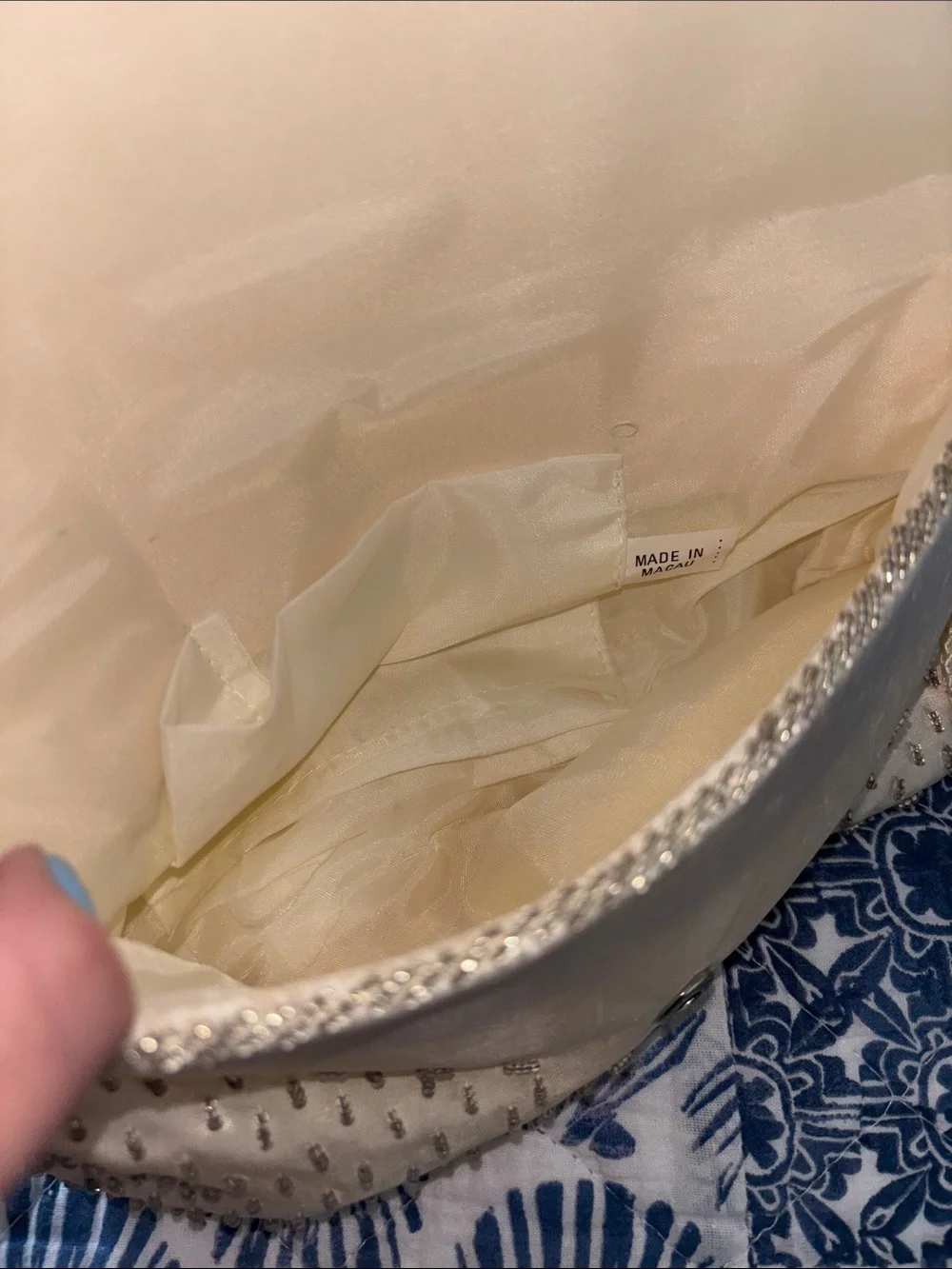 Vintage Ivory Beaded Envelope Clutch